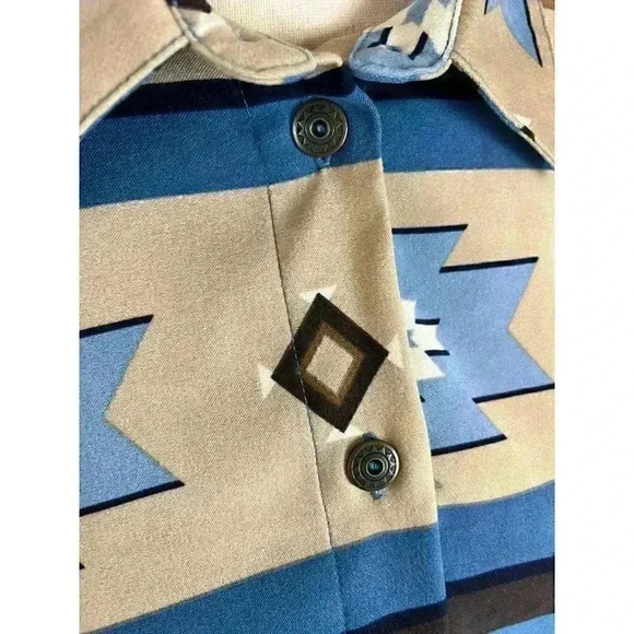 Vintage Capacity Women's Southwestern Aztec Western Rancher Button Up Shirt M - Picture 3 of 11